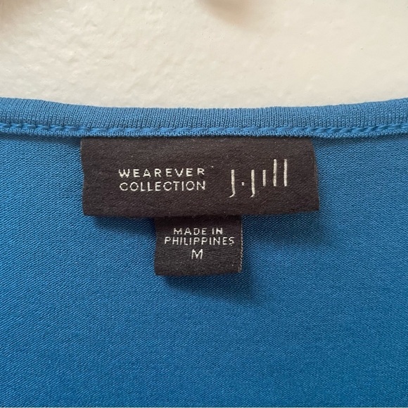 J. Jill | "Wearever" Blue Knit Tunic with Back pleats | M - Picture 3 of 5